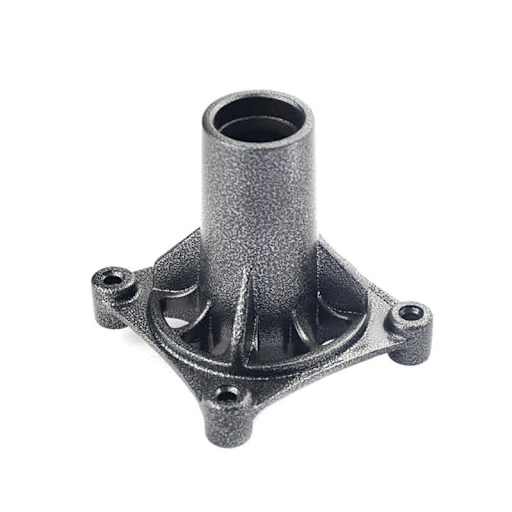 Aluminum alloy casting bracket base with center hole and four mounting arms for equipment installation